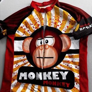 ScudoPro Monkey Banana Cycling Jersey 3XL USA Made Full Zip Bike Shirt